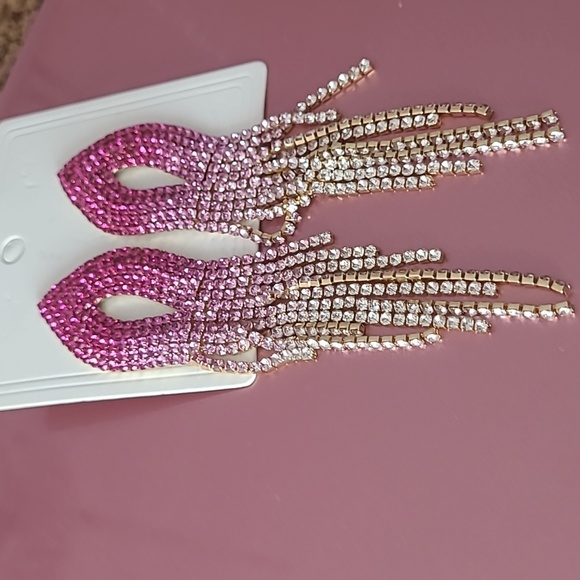 Barbie Ombre Rhinestone Earrings - Picture 2 of 5